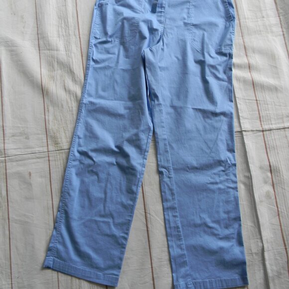NWT SAG HARBOR WM'S BLUE STRETCH STRAIGHT LEG BELT LIGHTWEIGHT PANTS SZ 10 - Picture 2 of 5